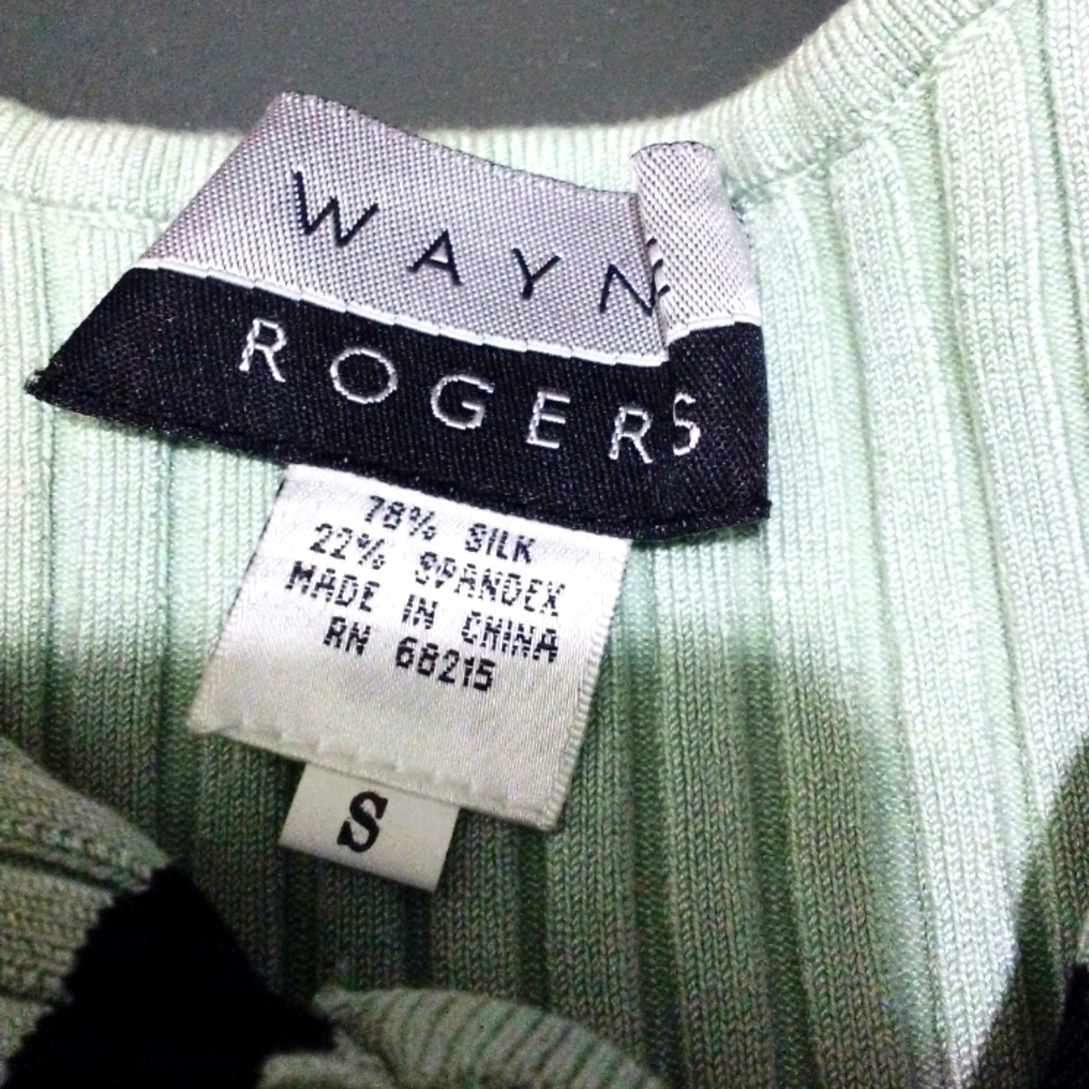 Vintage Y2K "Wayne Rogers" women's new silk spandex ribbed blend bodysuit small - Picture 4 of 4